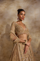 CHAMPAGNE GOLD LEHENGA CHOLI DUPATTA