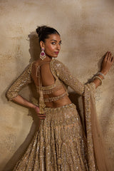 CHAMPAGNE GOLD LEHENGA CHOLI DUPATTA