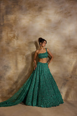 FOREST GREEN LEHENGA CHOLI DUPATTA