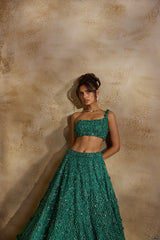 FOREST GREEN LEHENGA CHOLI DUPATTA