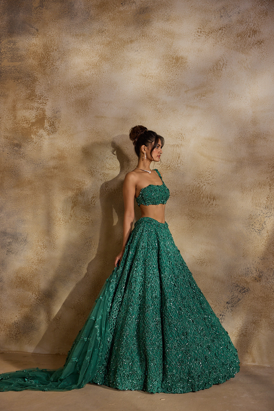 FOREST GREEN LEHENGA CHOLI DUPATTA