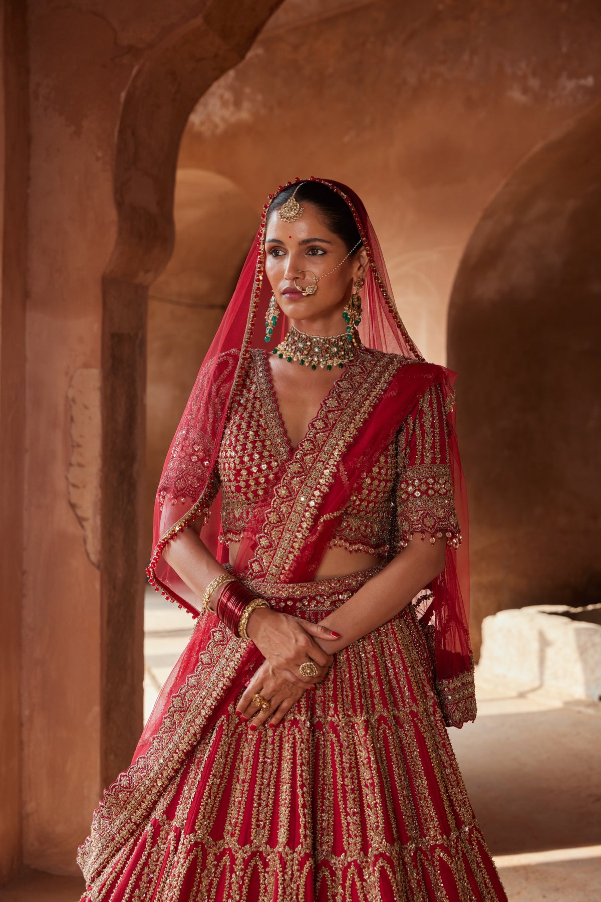 Surkh Zardozi Lehenga