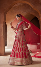 Surkh Zardozi Lehenga