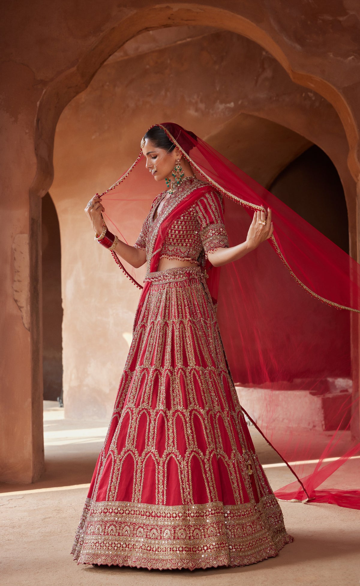 Surkh Zardozi Lehenga