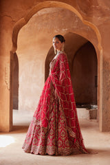 Deep Red Nagma Lehenga