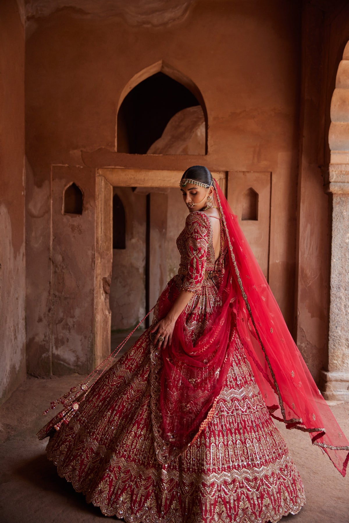 Cardinal Bandish Lehenga