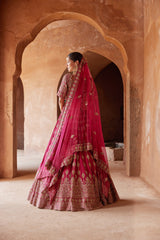 Fuschia Tarrunum Lehenga