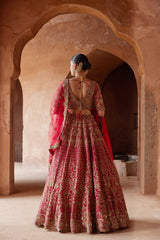 Red Raas Lehenga