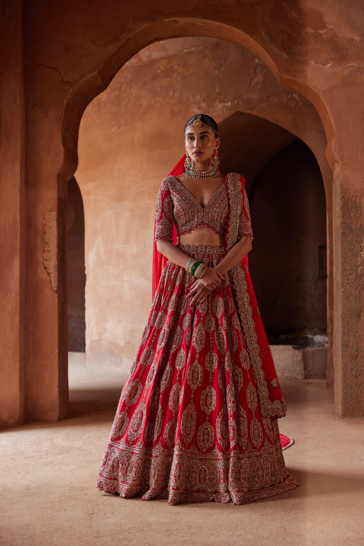Scarlet Murki Lehenga