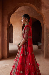 Scarlet Murki Lehenga