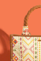 Nadia Mirror Embroidered Handbag - Multicolor