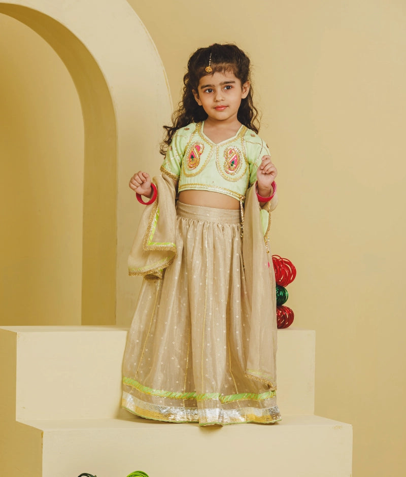 Green Aangi Choli with Lehenga Set