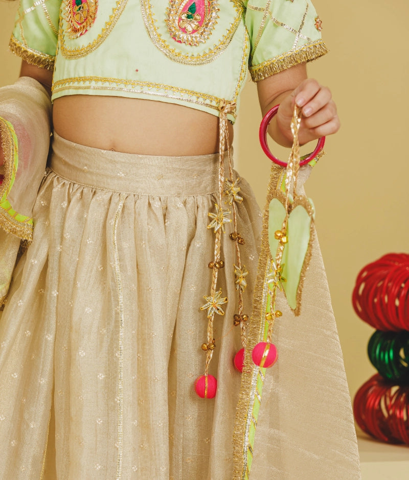Green Aangi Choli with Lehenga Set