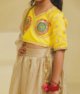 Yellow Aangi Choli with Lehenga Set