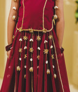 Maroon Georgette Lehenga Choli Set