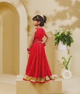 Pink Georgette Lehenga Choli Set