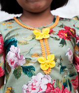 Green Printed Kurti with Plazo