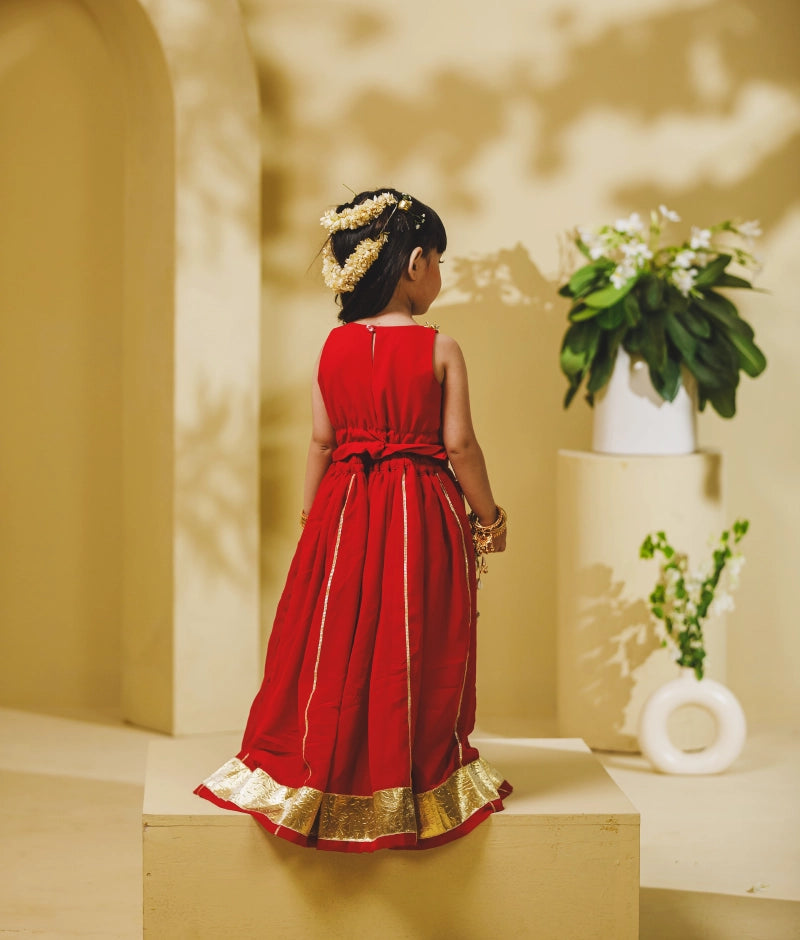 Red Georgette Lehenga Choli Set