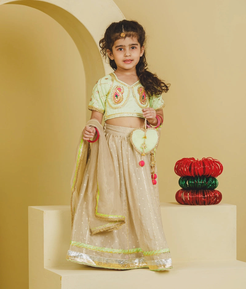 Green Aangi Choli with Lehenga Set