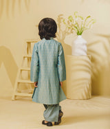 Blue Tissue Kurta Set
