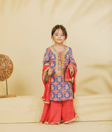 Blue Patola Kurti with Sharara Set