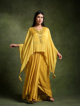 Chrome Yellow Chinon Skirt with Kimono