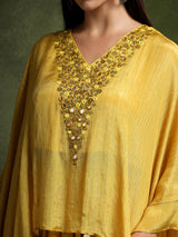 Chrome Yellow Chinon Skirt with Kimono