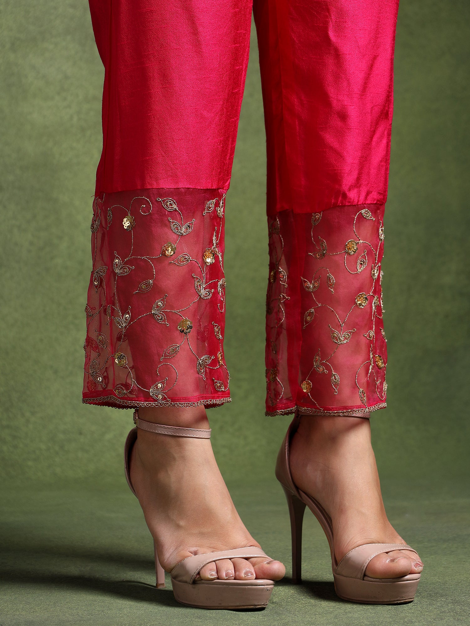 Silk Long Kaftan with Pants