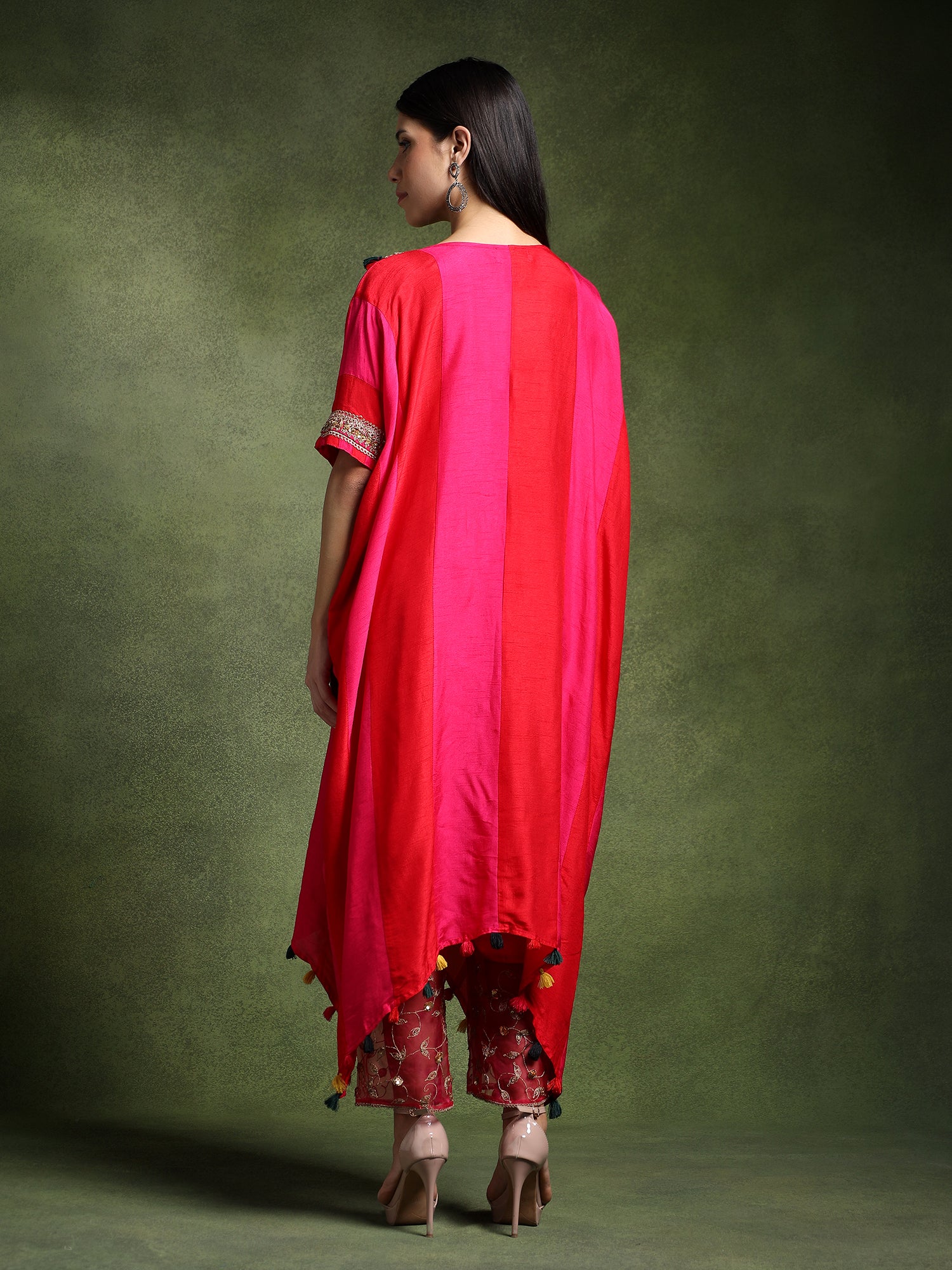 Silk Long Kaftan with Pants