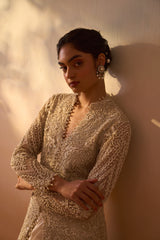 IVORY NET JACKET SKIRT SET