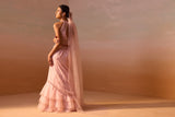 SOFT PINK ORGANZA LAYERED SKIRT SET
