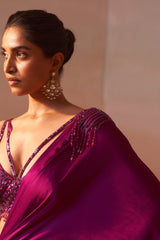 PURPLE DRAPED SAREE