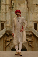 GOLD SHERWANI ZARDOZI EMBROIDERY SET