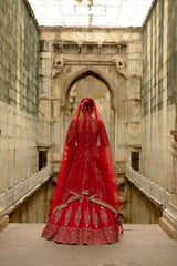 Red Mira Lehenga