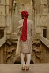 GOLD SHERWANI ZARDOZI EMBROIDERY SET