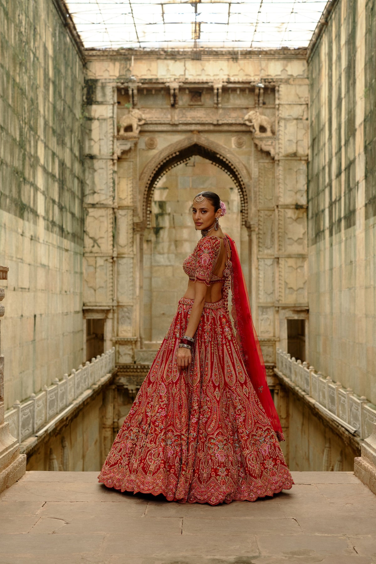 Red Resham Lehenga