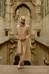 GOLD WOVEN BANARASI SHERWANI SET