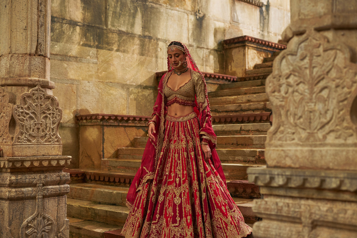 Maroon Myra Lehenga