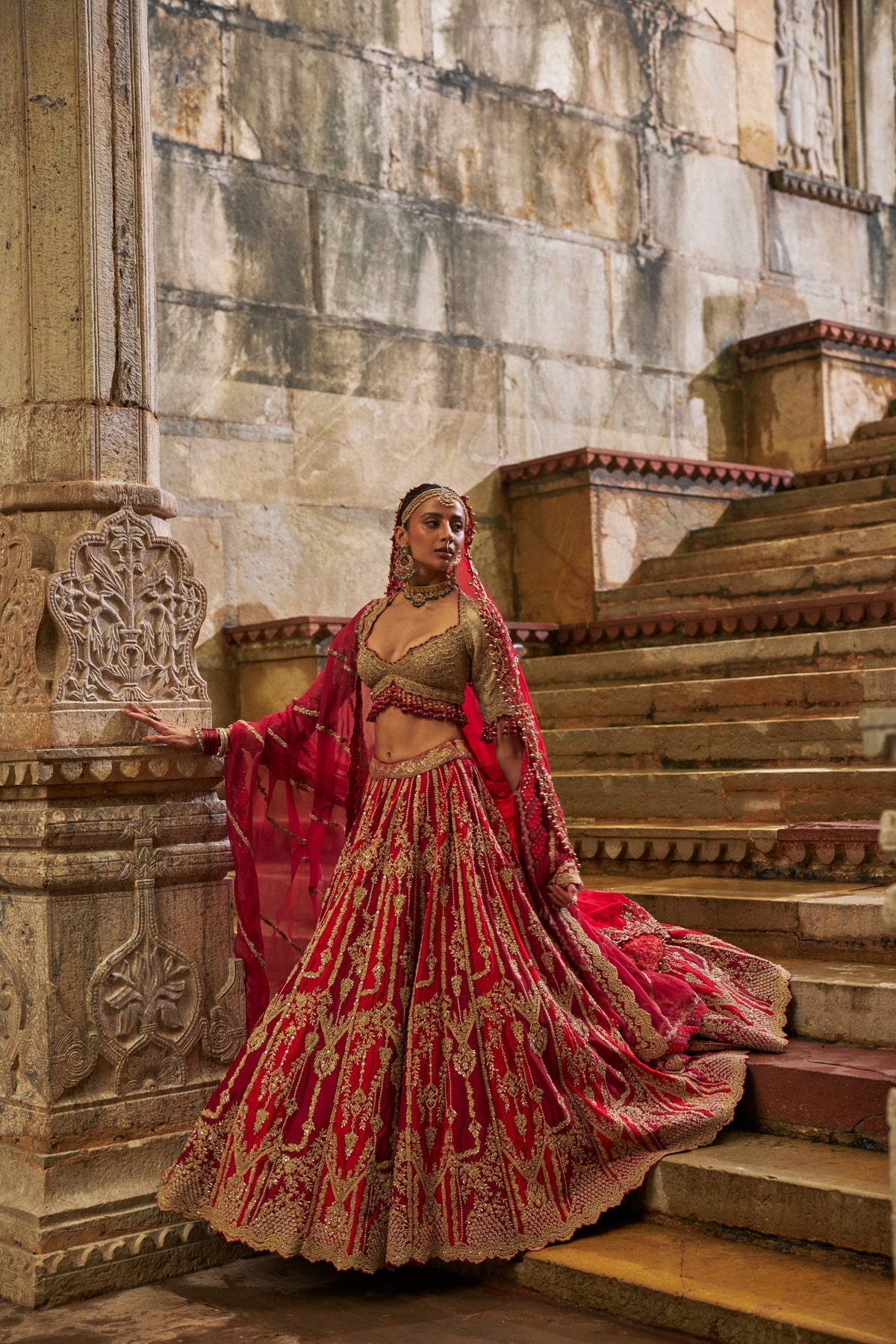 Maroon Myra Lehenga