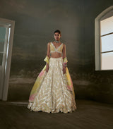 Ivory Organza Lehenga Choli Set