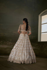 Ivory And Gold Lehenga Choli Set