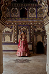 Red Mahira Lehenga
