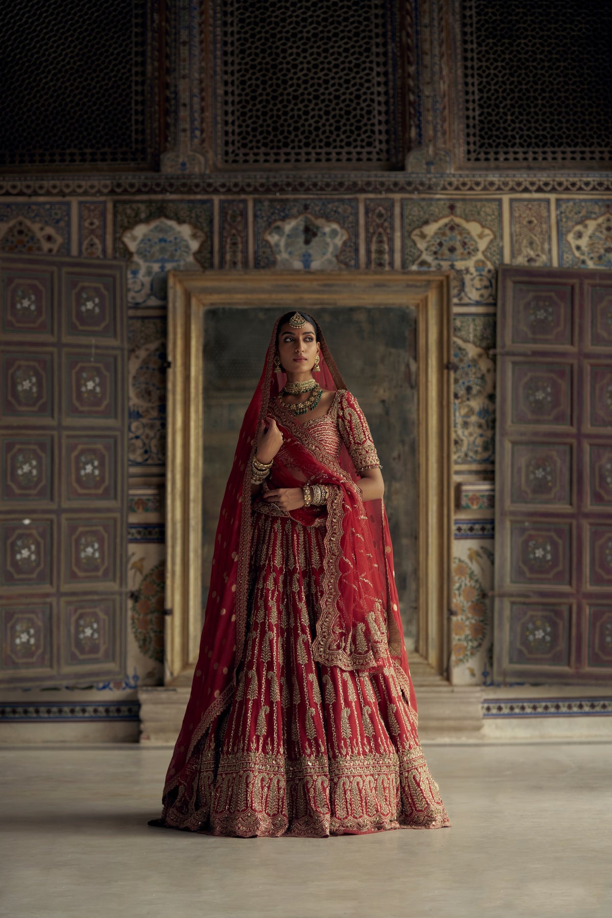 Red Adaa Lehenga