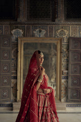 Red Adaa Lehenga