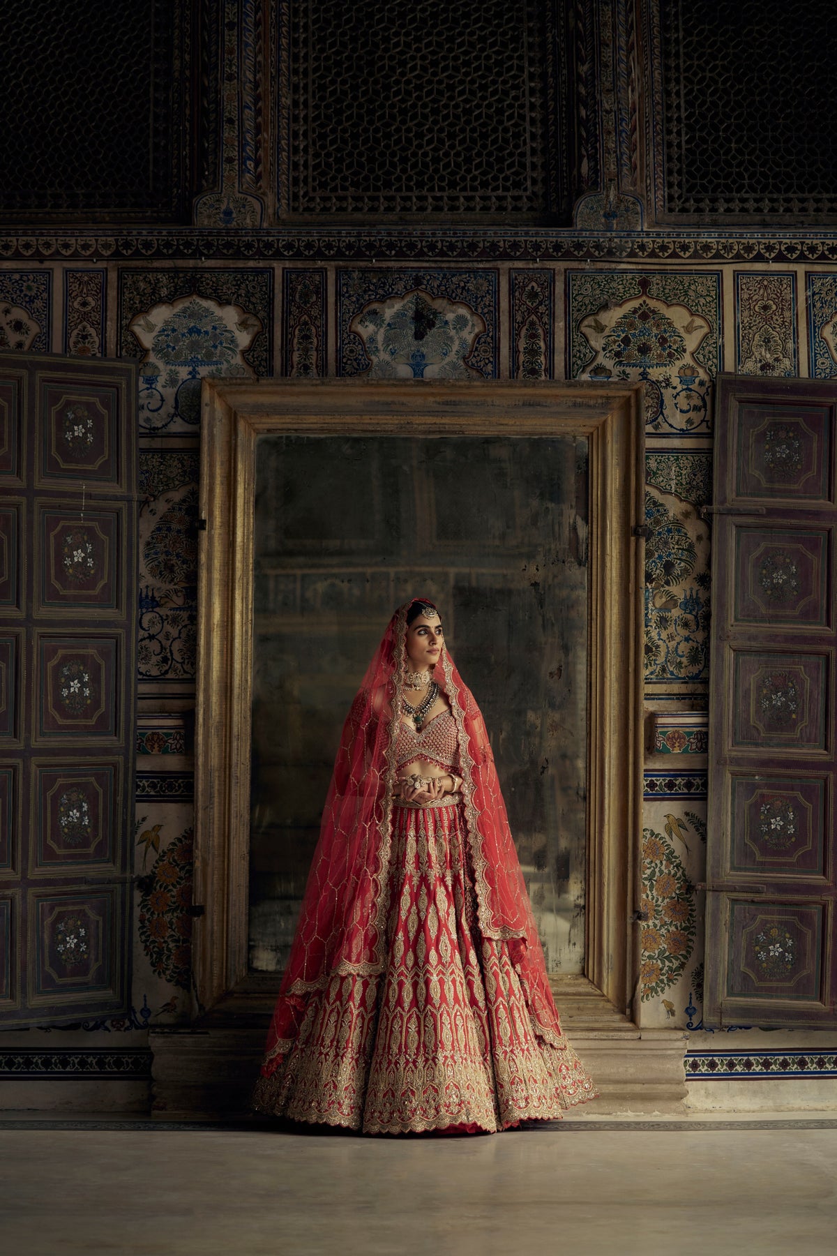 Red Noorani Lehenga