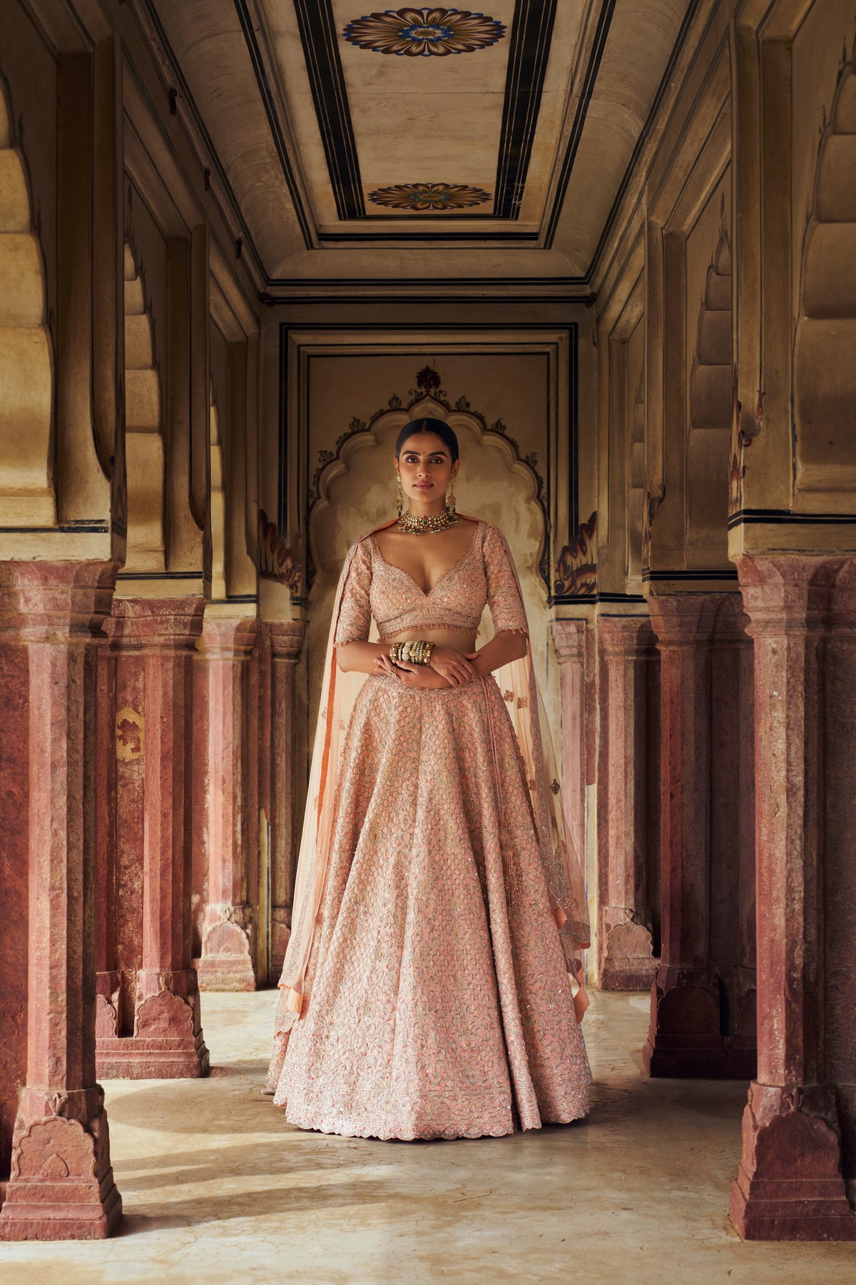 Peach Ruhani Lehenga