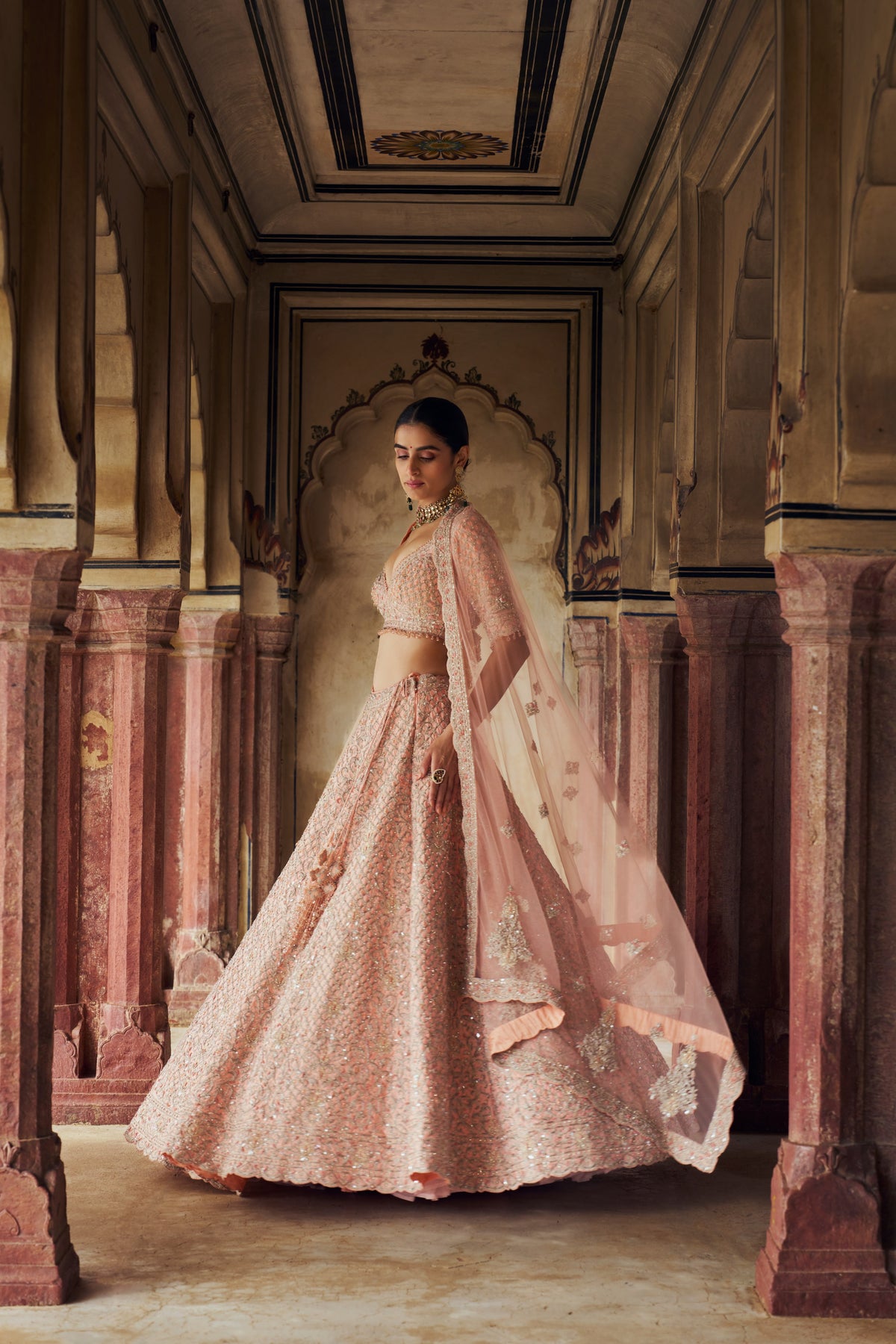 Peach Ruhani Lehenga