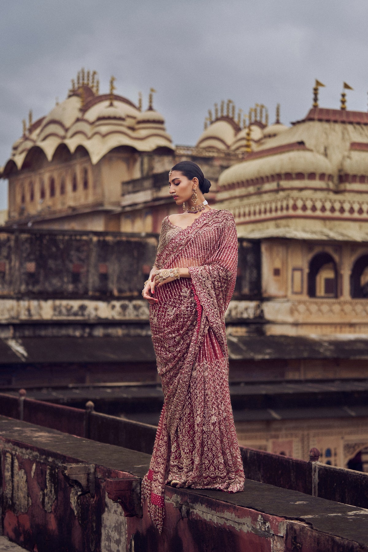 Maroon Chandni Saree