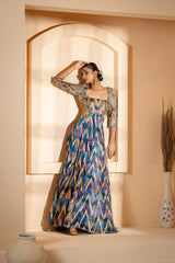 Cutout Back Style Anarkali Gown