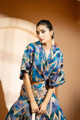 Wrap Style Blouse with Sharara Pants